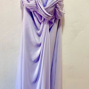 David's Bridal Strapless Lavender Dress